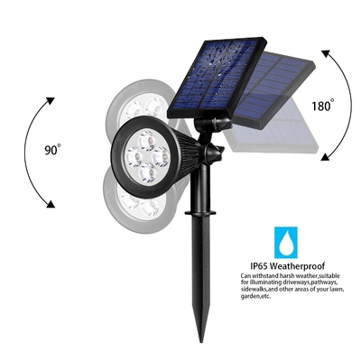 Białe Led Solar Spot Lights Na świeżym powietrzu dla chodników / Landscaping Security Ground