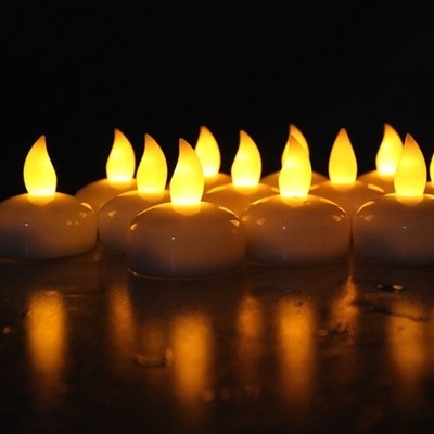 Żółte świece zapłonowe Tealight, zasilane bateryjnie lampki do herbaty