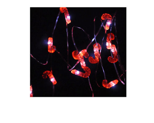 Red Crutch 20 LED Czujnik światła nocnego Elegancki wzór na święta Bożego Narodzenia